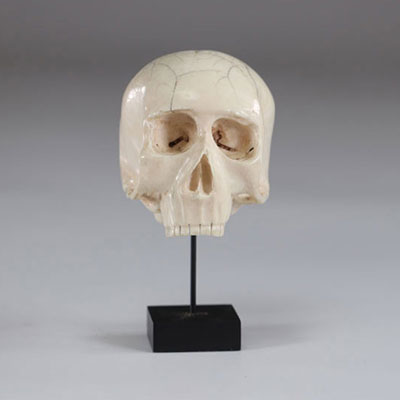 Memento mori important sculpture of a skull 19th