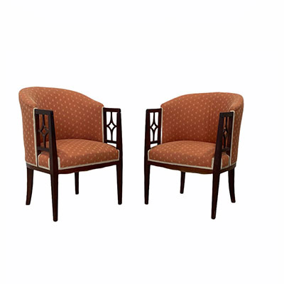 Leon SNEYERS (1877-1949) paire de fauteuils
