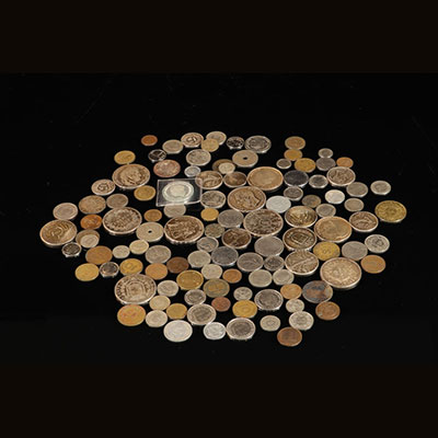 Lot de pièces de monnaie dont 18 en argent, France Allemagne et Italie, Belgique...