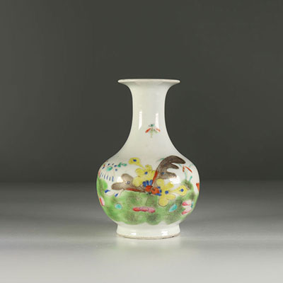 Vase en porcelaine à décor de papillons ,Chine 19ème.