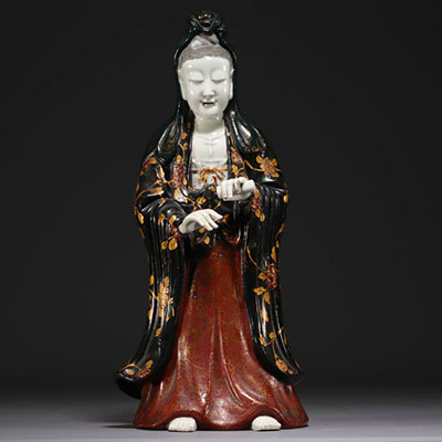 China - Guanying in polychrome porcelain, movable arms.