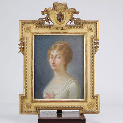 Pastel portrait of a young woman 19th 
