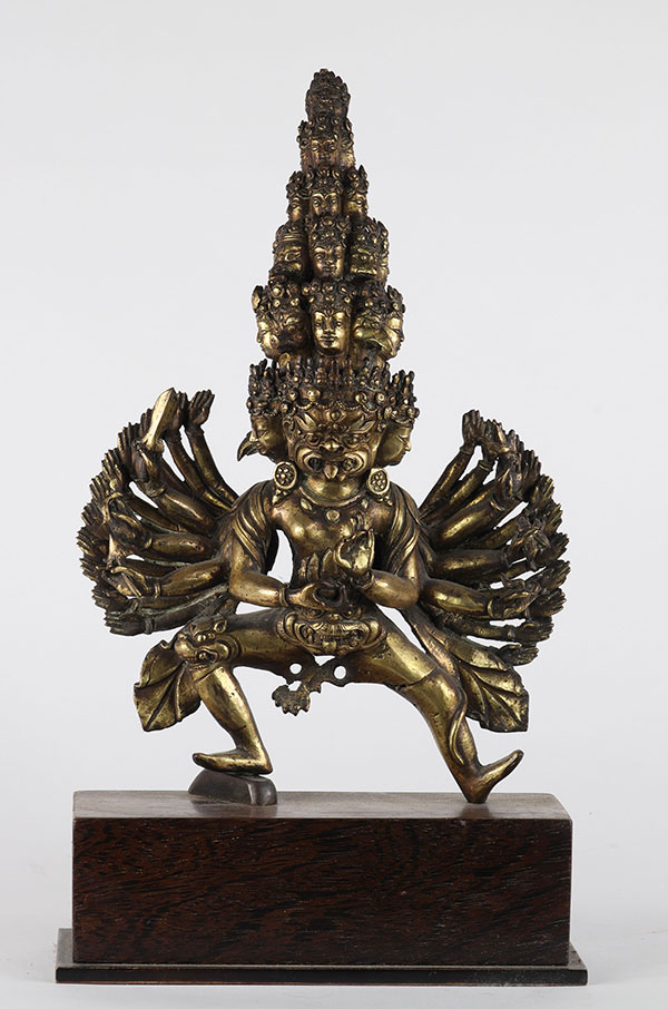 Tibetan gilded bronze Chakrasamvara 18th