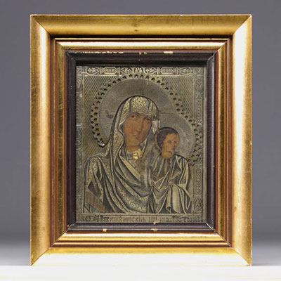 Russian icon with mark 84 from Saint Petersburg, mid-19th century