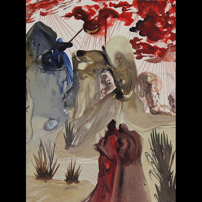 Salvador Dali  «Le purgatoire chant 28» 1972 Gravure  Signée au crayon violet en bas à droite «Dali»