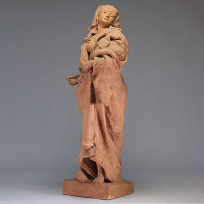 Gaston Veuvenot LEROUX (1854-1942)  Sculpture en terre cuite jeune orientale