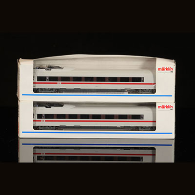 Train - Scale model - Marklin HO set of 43707 and 43727 - Set of 2 boxes each containing 1 ICE passenger car -