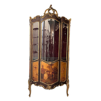 Napoleon III showcase painted with romantic scenes, identical copy sold at Christie's