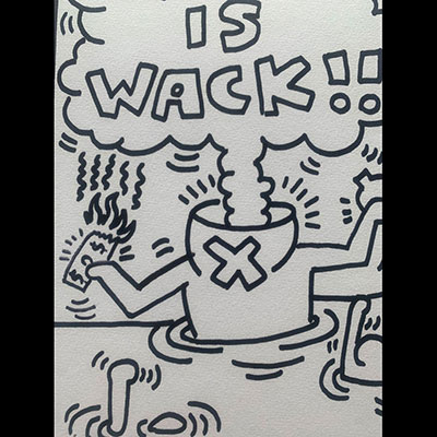 Keith HARING (USA, 1958-1990) Crack is Wack! !, circa 1986/89. Felt-tip drawing, signed in the center. Accompanied by a Certificate of Authenticity issued by the Keith Haring Foundation.