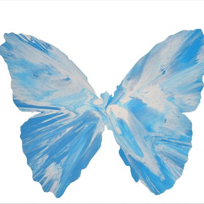 Damien Hirst. 2009. Papillon. Spin Painting, acrylique sur papier. Cachet de la signature « Hirst » au dos. Cachet « HIRST » embossé