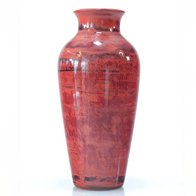 Imitation realgar beijing glass vase, late qing, republic