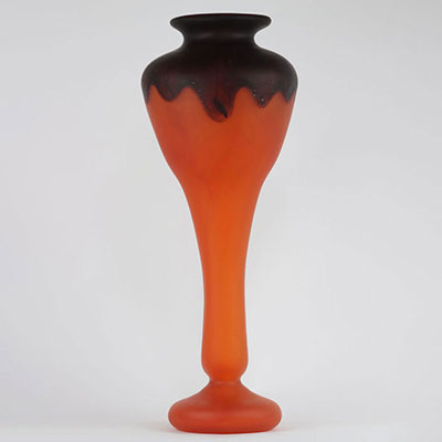 imposant vase Schneider orange