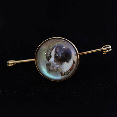 Edwardian brooch in 18K gold with Essex crystal