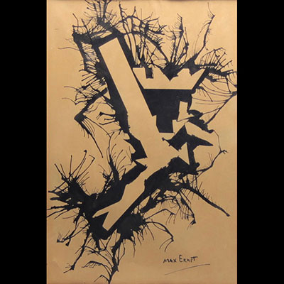 Max ERNST (1891-1976)? Att. Abstraction - watercolor