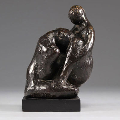 Jean CARDOT (1930-2020)Bronze on black marble base foundry E. Godard in Paris 1/8 engraved