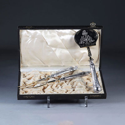 Louis XV style silver cutlery box.