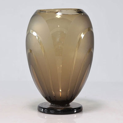 Charles SCHNEIDER (1881-1953) vase dégagé à l'acide motif Art Déco