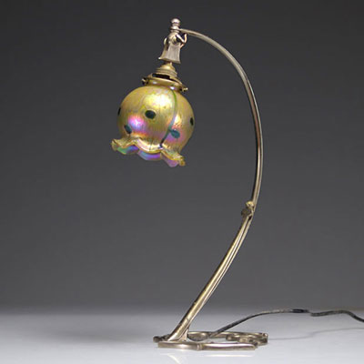 Loetz Lampe sur pied en cœur vers 1900