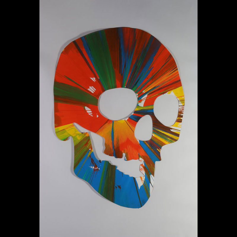 Damien HIRST Crâne Technique mixte (spin painting, acrylique) 