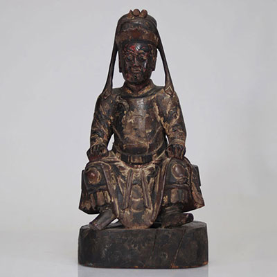 Carved wood lacquered Chinese dignitary 18th century