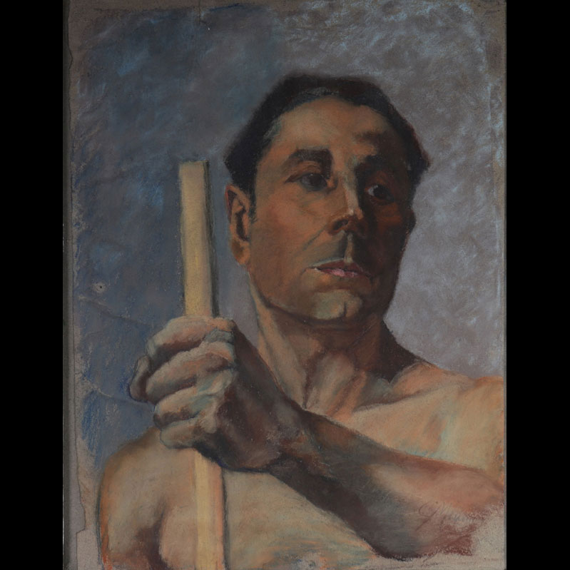 Constantin Meunier pastel sur papier portrait d'homme 19ème 