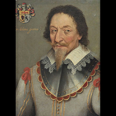 Portrait de l'époque Louis XIII du XVIIe siècle venant de l'école Anversoise représentant un Noble Corse