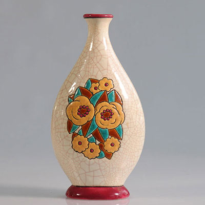Emaux de Longwy petit vase Art Déco