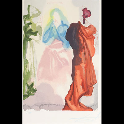 Salvador Dali. « La prière de Saint Bernard ». La Divine Comédie - Le Paradis - Chant 33. 1963.