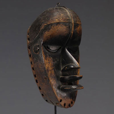 Dan/Kran mask, Ivory Coast/Liberia, anthropomorphic, wood with dark patina