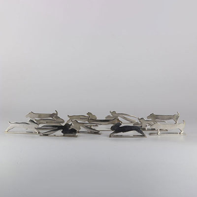 Set of Art Deco animal knife holders