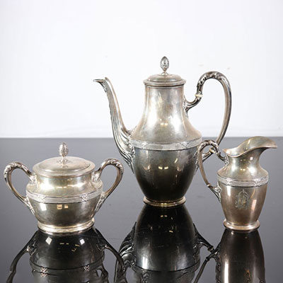 Tea / coffee service in sterling silver (950 grams) hallmarked 800 ca 1900