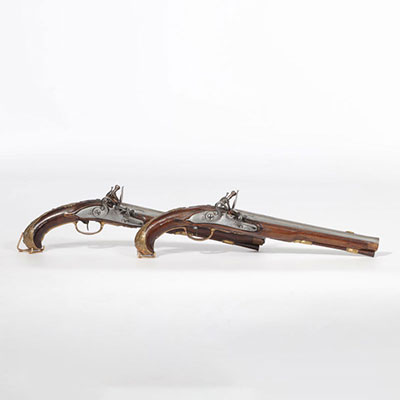 Pair of Liege dueling pistols, first quarter of the 18th century