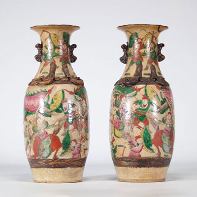 Paire de vases en porcelaine Nankin 