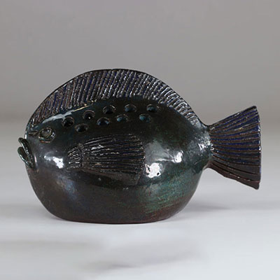CHIAZZO (20th century), in Bormes fish vase