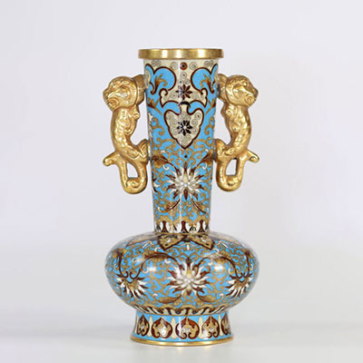 Chine vase en bronze cloisonné  époque Qing
