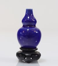 Vase double gourde bleu époque Qing