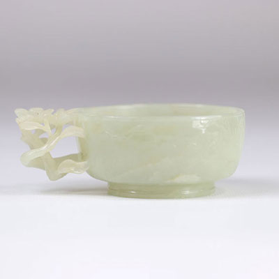 Pot à eau en jade blanc décore végétale, Chine dynastie Qing