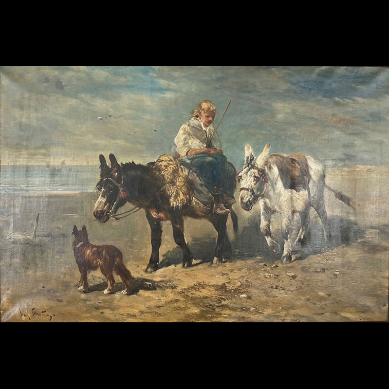 Henry SCHOUTEN (1857 / 64-1927) Imposing oil on canvas 