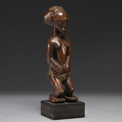 SONGYE, RDC, statue bois dur et dense, patine d'usage