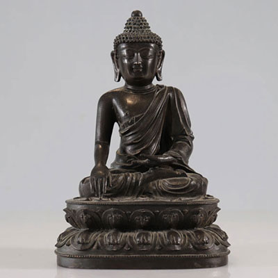 bouddha Amitayus assis en padmasana bronze d'époque Ming