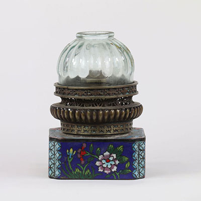 China opium lamp in cloisonne 19th good condition