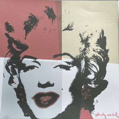 Andy Warhol (d'après) - Marilyn Monroe - Lithographie offset sur papier épais Planche signée & numérotée au crayon Edition limitée à 2400, ca. 1986