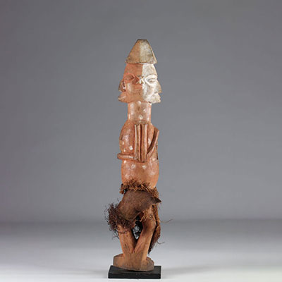 Statue Yaka janus - pigments naturels - Afrique Rdc - mi 20ème - Coll D.B.