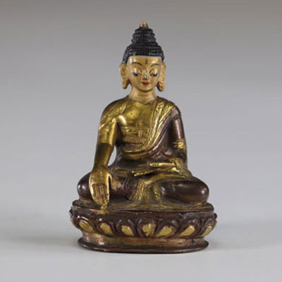 Asie bouddha en bronze doré