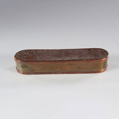Dutch engraved copper tobacco box 18th