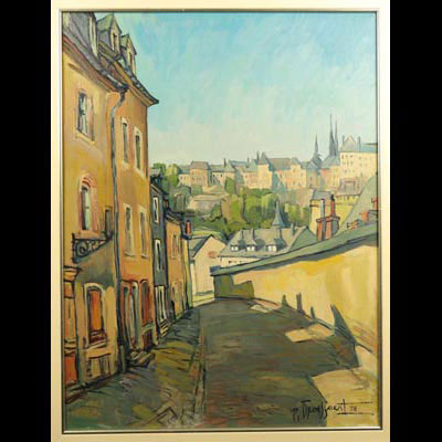 卢森堡 - Pierre DROESSAERT（1923-1997）《卢森堡城市风光》 