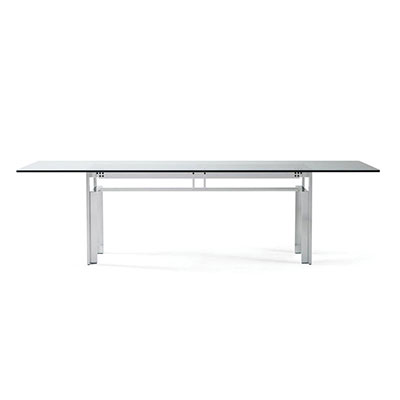 Designer furniture - Cassina table, Doge model Structure: glossy dark gray aluminum Top