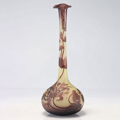 Val Saint Lambert Rare acid-etched vase similar to the works of the Muller brothers