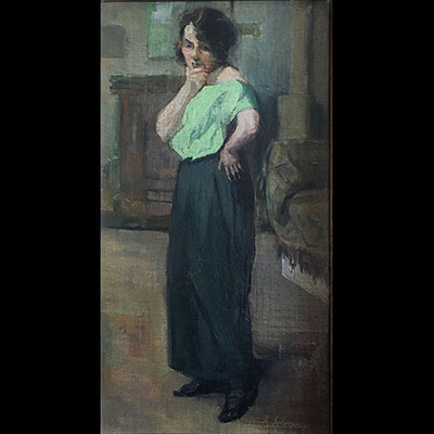 Rodolphe SCHÖNBERG (1901-1944) Oil on canvas mounted on cardboard, 1923