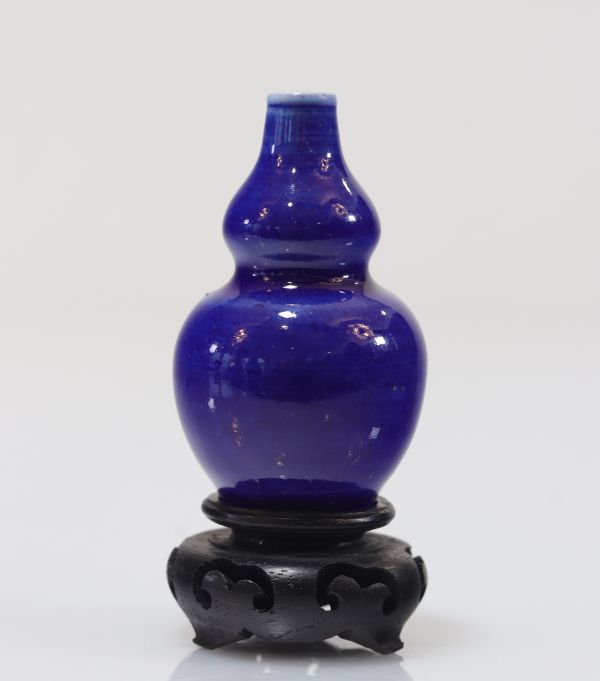 Vase double gourde bleu époque Qing